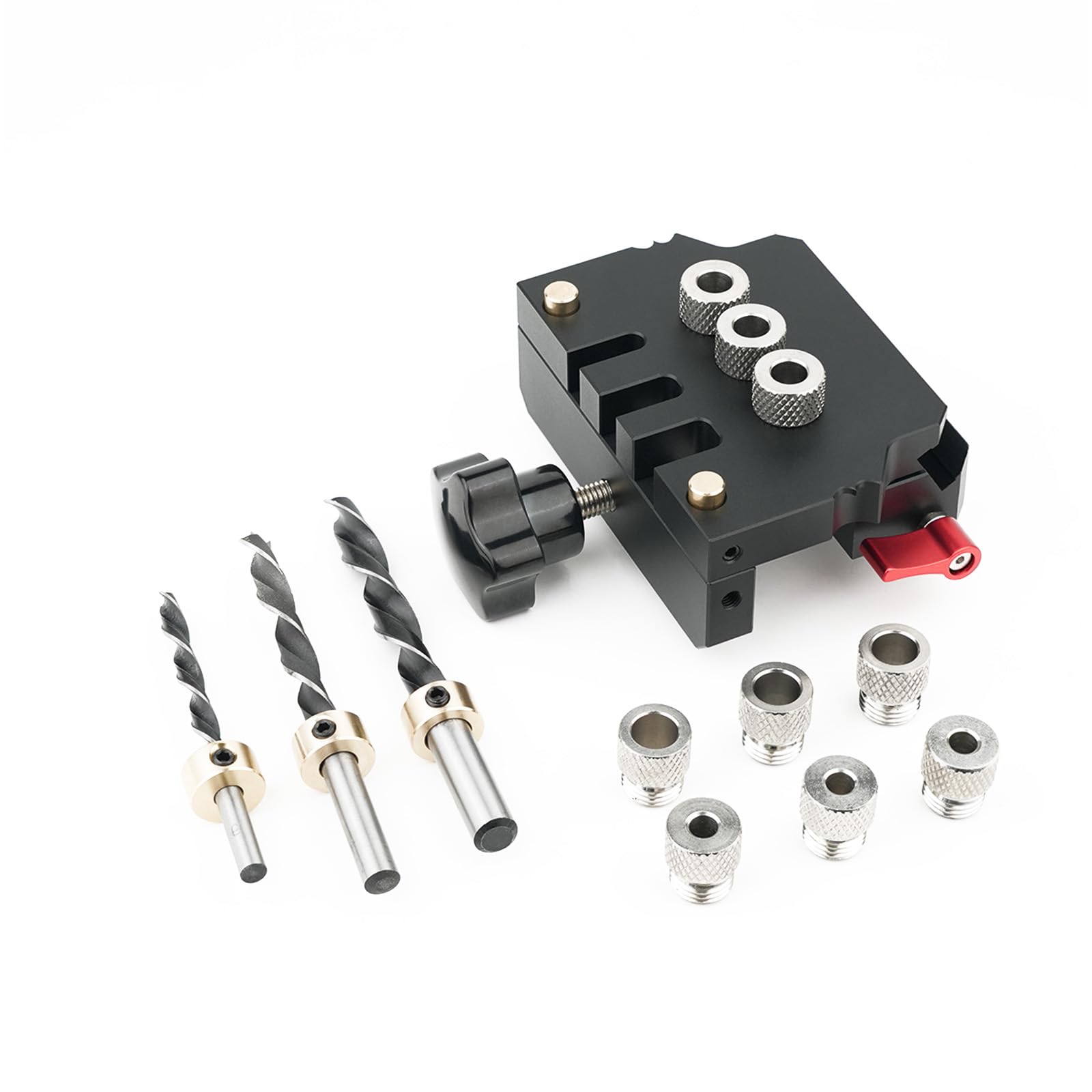 Msioytog Multiple Size Doweling Jig Hole Drilling Locator Jig Detachable Drill Guide Puncher Furniture Connecting Woodworking Pocket Hole