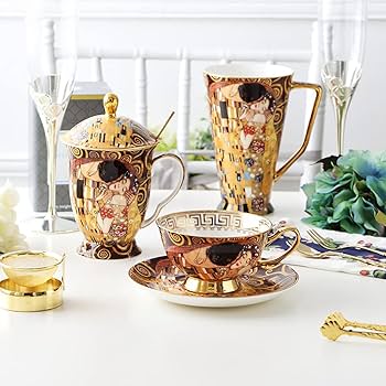 Amazon | クリムト「接吻」 コップ ティーカップ コーヒーカップ 36 Amazon | クリムト「接吻」 コップ ティーカップ コーヒーカップ 36