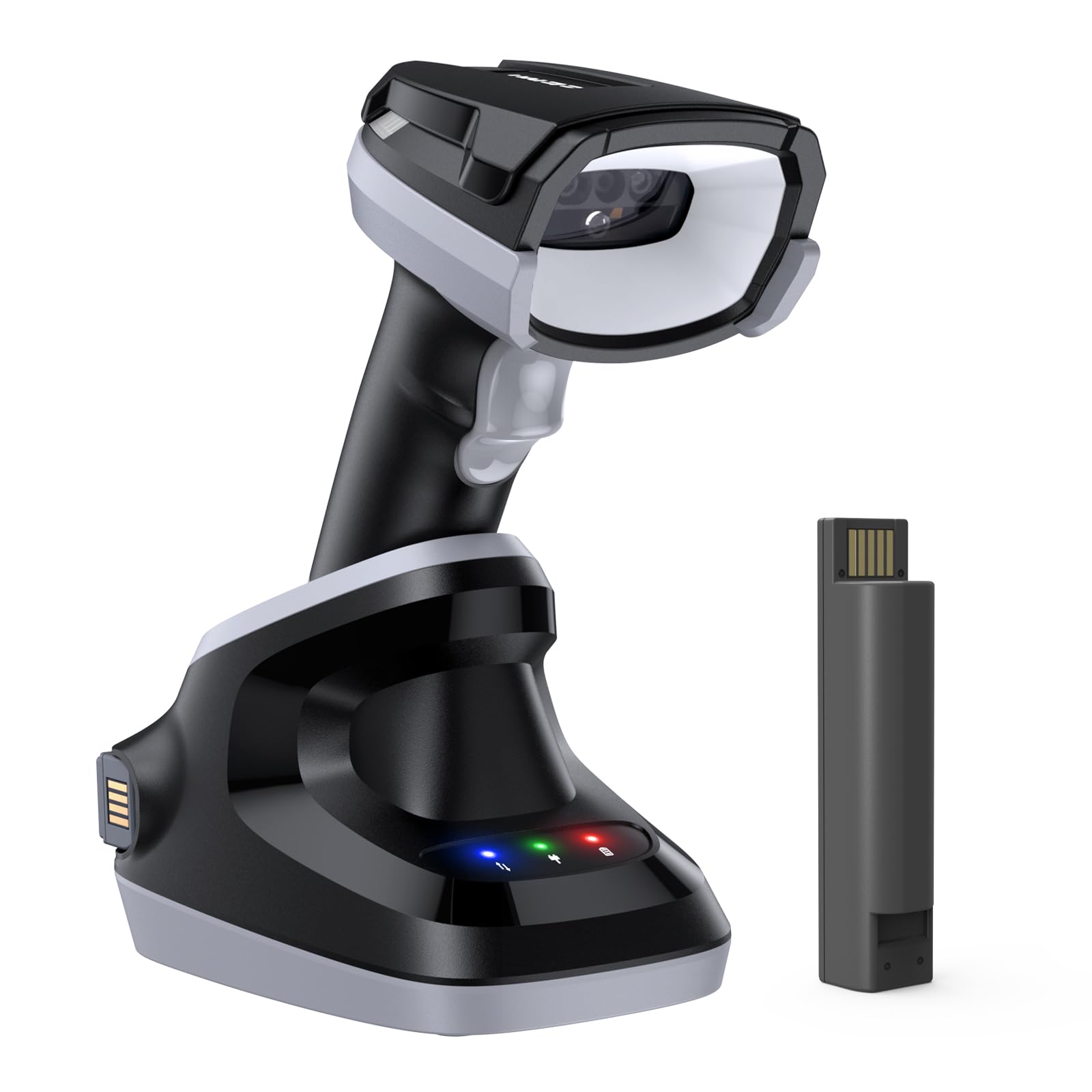 TEEMI 2D Bluetooth Industrial Barcode Scanner High-Resolution Megapixel Sensor Handheld Reader Industrial Rugged Design Easy Battery Swap Powerful