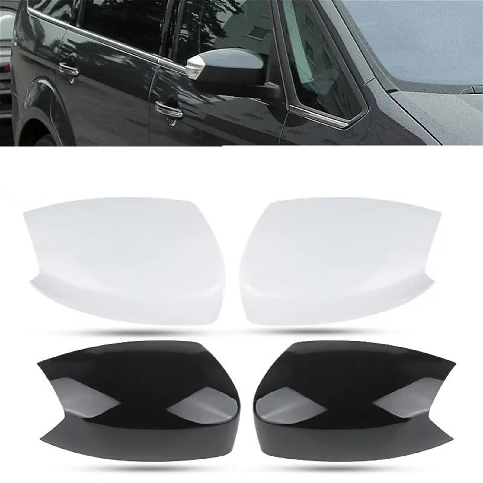 Calotte Specchietti Retrovisori Esterni Per Auto Per Ford Per S-MAX Per MK1 Per Galaxy Per C-Max Per KUGA Per Escape 2006-2015 Coperture Retrovisore Shell(BIANCO,Un paio)