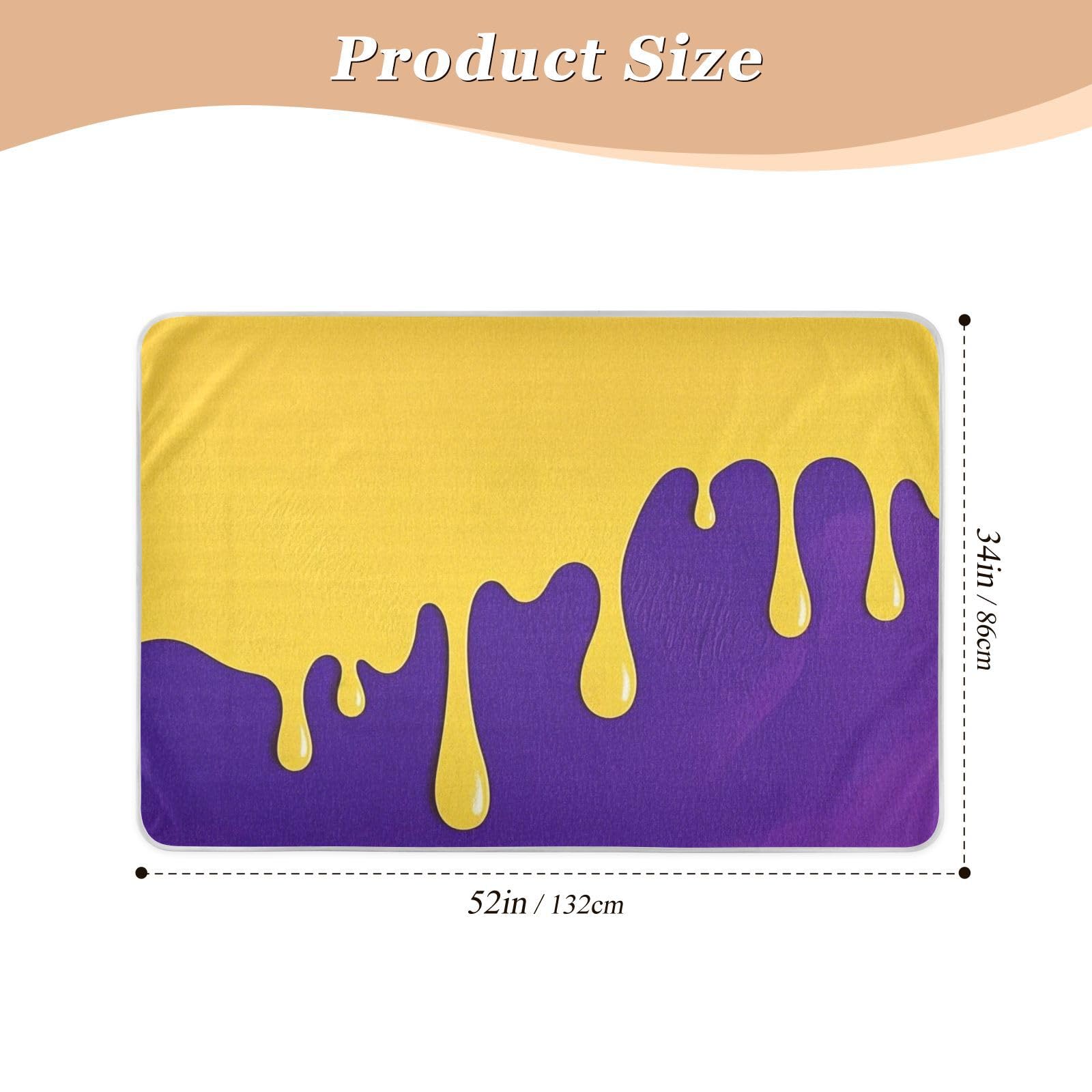 Flowing Pigment Yellow Purple Art Changing Pad Covers Highly Absorbent Potty Training Cover Anti-Lip Incontinence Pads for Infant Baby , 52