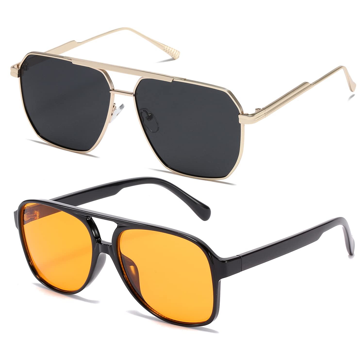 TIANYESY Classic Vintage Aviator Sunglasses for Women Men Large Frame Retro 70s Sunglasses