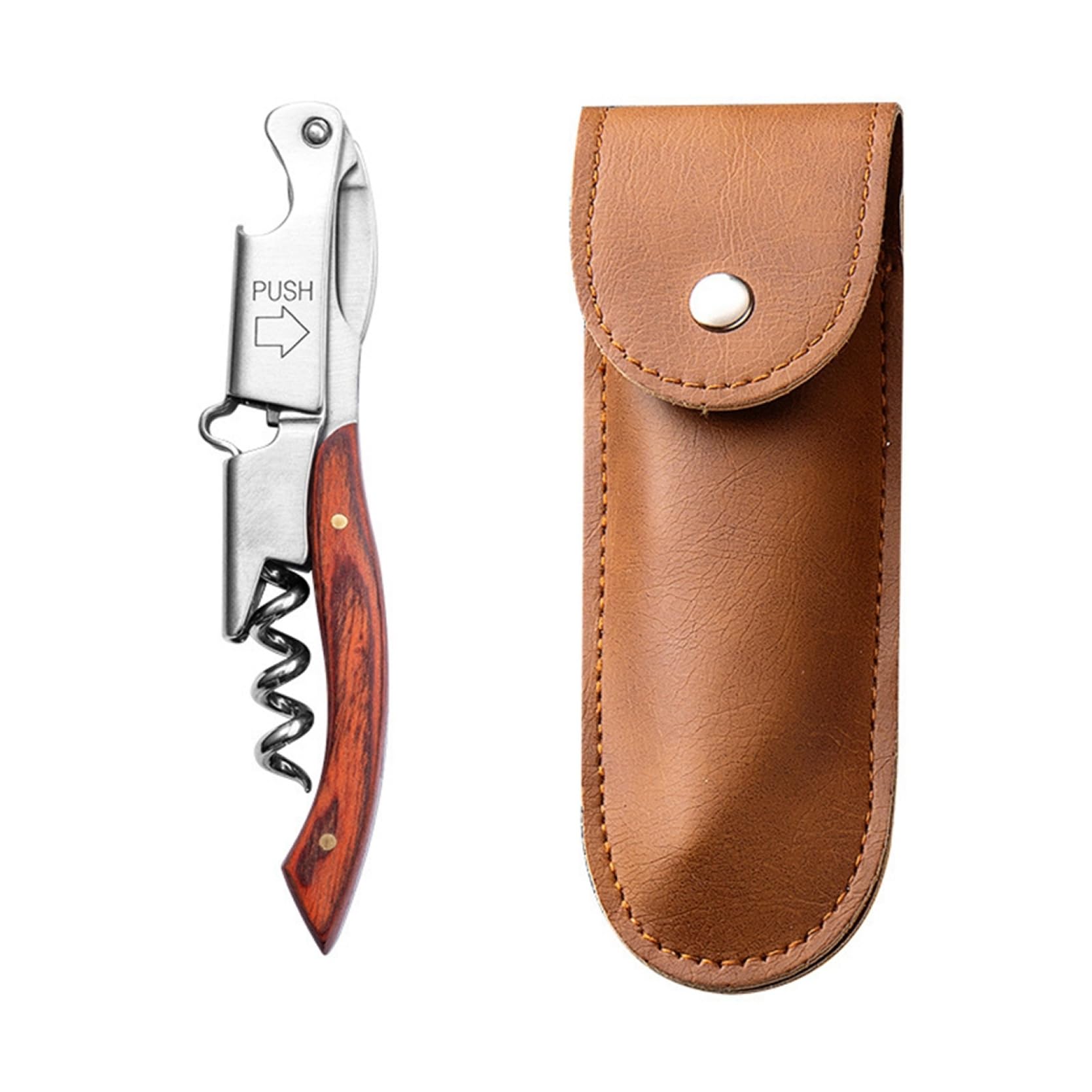 Amazon | ソムリエナイフ ワインオープナー ステンレス製 革のケース