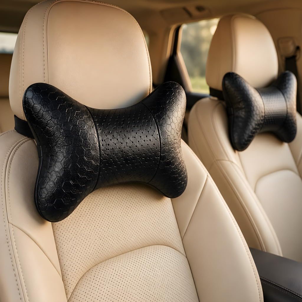 Adroitz Universal Car Neck Rest Cushion Set, Durable Memory Foam, Ergonomic Headrest Support, Breathable Neck Relief for Long Drives, Fits SUVs, Trucks, Sedans, and All Vehicles-image-17