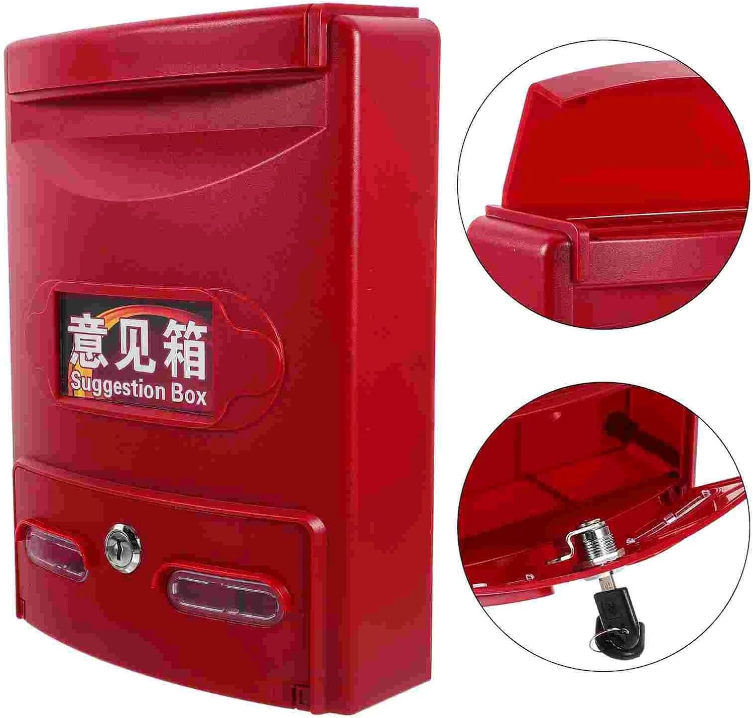 Wall Mount Mailbox Wall Hanging Mail Box Mailboxes for Outside Water Proof Security Mounted Lockable Heavy Duty Door