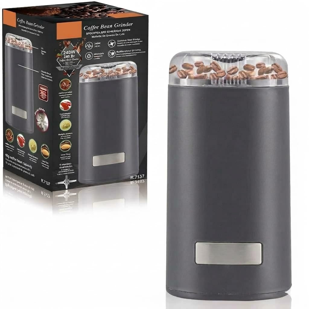 Spice Grinder Portable -Electric Grain Mill Grinder Stainless Steel Dry Grain Spices Cereals Seasonings Coffee Bean Grinder Machine(Multicolor, Pack of 1) (Black).-image-43