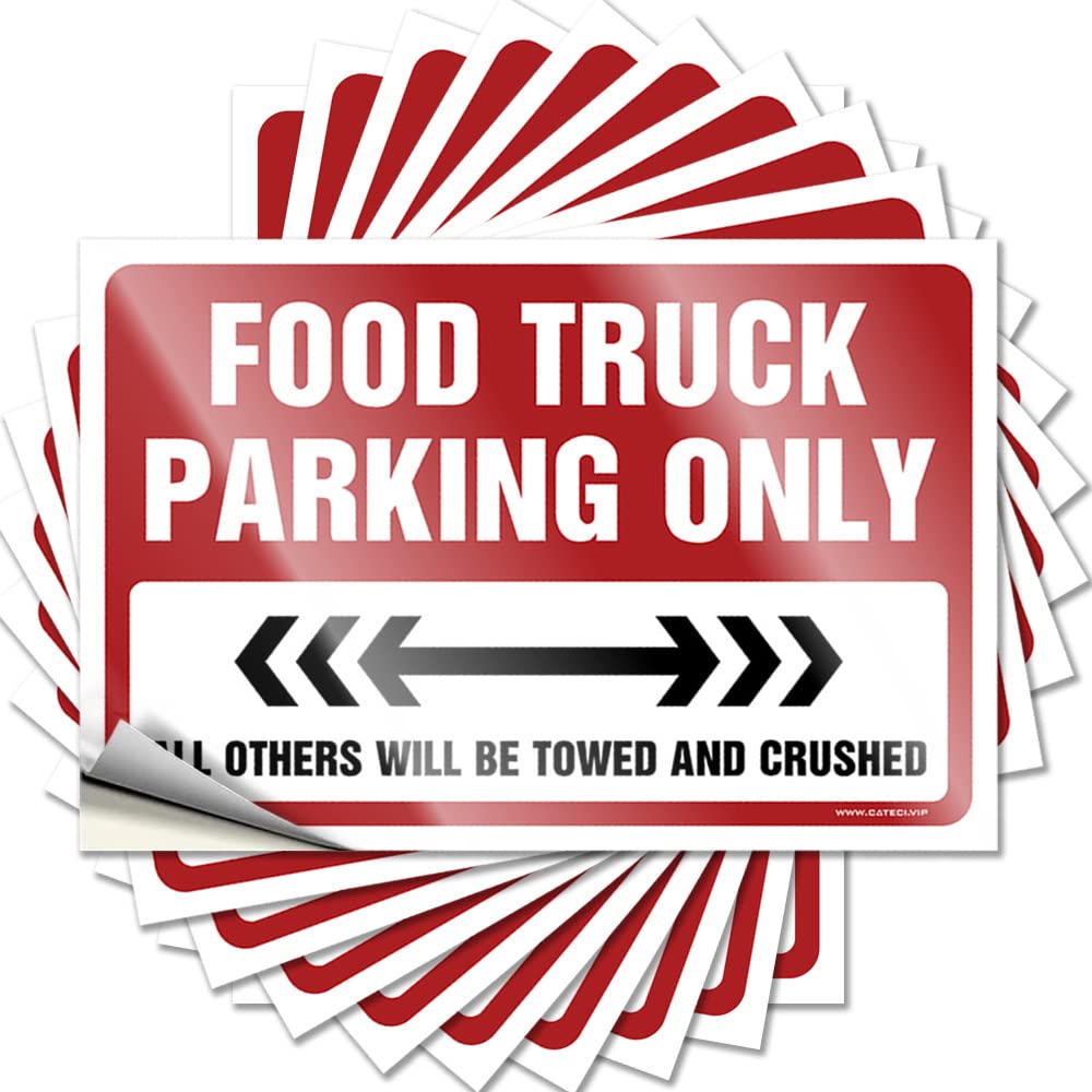 Food Truck Parking Only Small Encouragement - Sticker Hat Waterproof Decal(12X18CM)