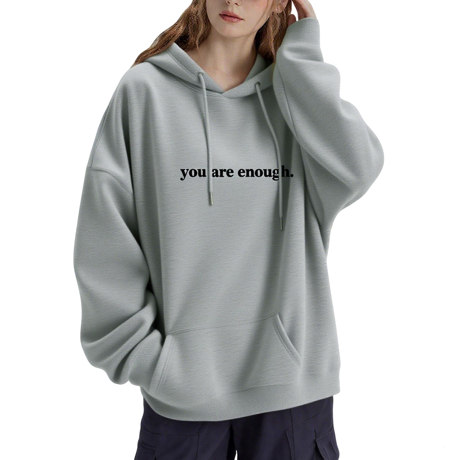 You Are Enough Hoodie, Dear Person Behind Me Hoodie Men Women, Sweatshirts Casual Letter Print Pullover