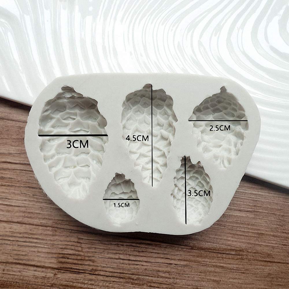 5-Cavity Pinecone Cake Fondant Mold, Pine Cone Silicone Chocolate Candy Mold Cake Cupcake Decorating Tools Sugar Craft Gum Paste Polymer Clay Mold - Image 7