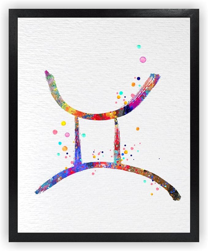 Dignovel Studios 8X10 Unframed Zodiac Sign Symbol Gemini Astrological Signs Astrology Abstract Love Motivational Smart Dynamic Watercolor Art Print Home Office Wall Décor Poster DN688