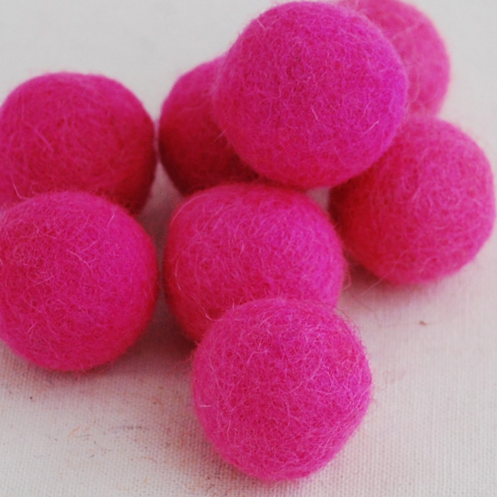 Oriental Direct Hot Pink 100% Wool Felt Balls 2.5Cm- 10 Count