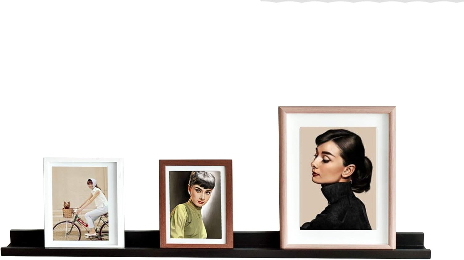 RANK Modern Photo Ledge Floating Shelves Wall Mounted Picture Frames Display Floating Shelf (Espresso, 48 inch)