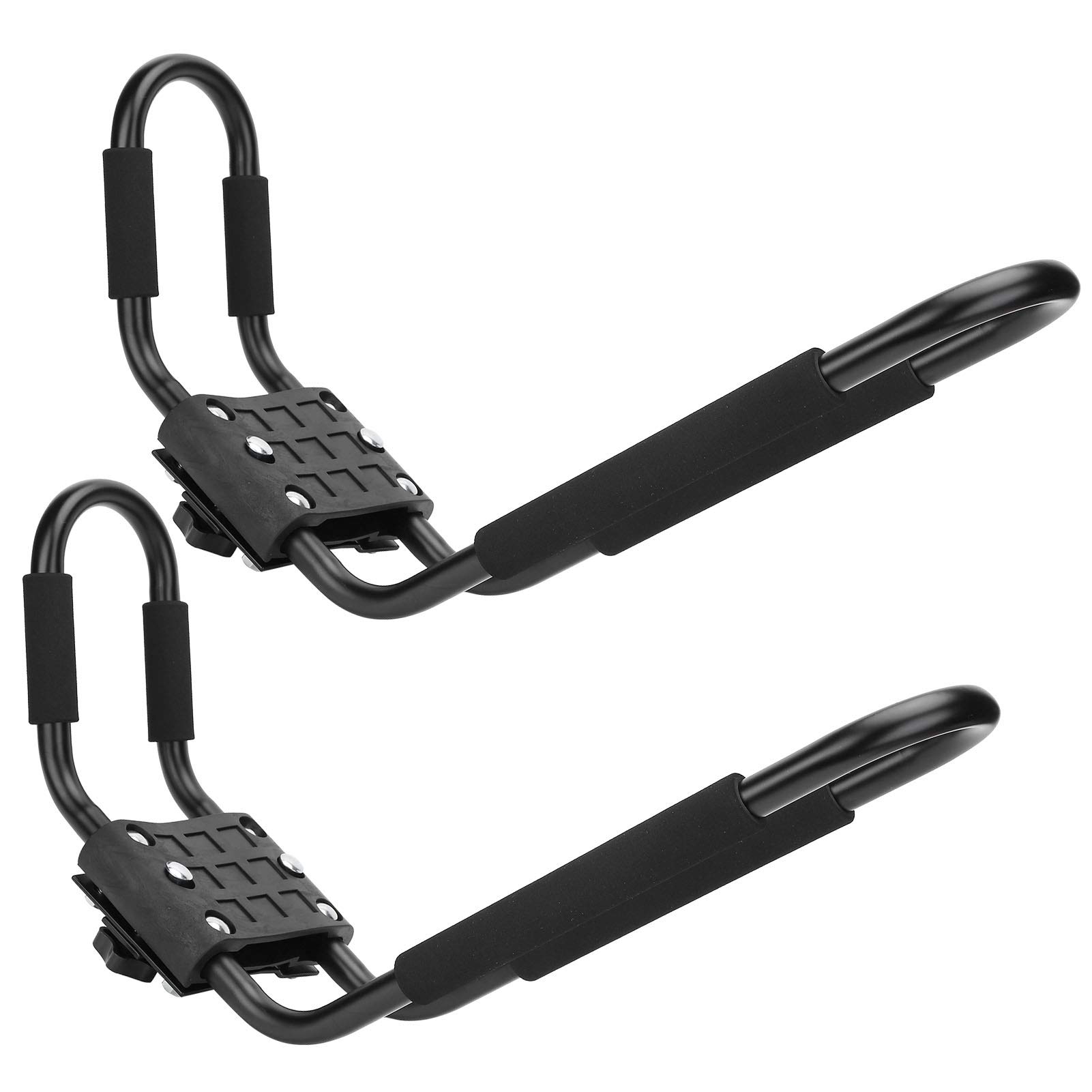Kayak Rack Canoe Carrier Heavy Duty Sturdy Alloy Auto Schienenhalterhalter mit Anti -Scratch -Pads für einen Sitz Zwei Sitzkajaks Transportzubehör Schwarze 100 kg Ladekapazität