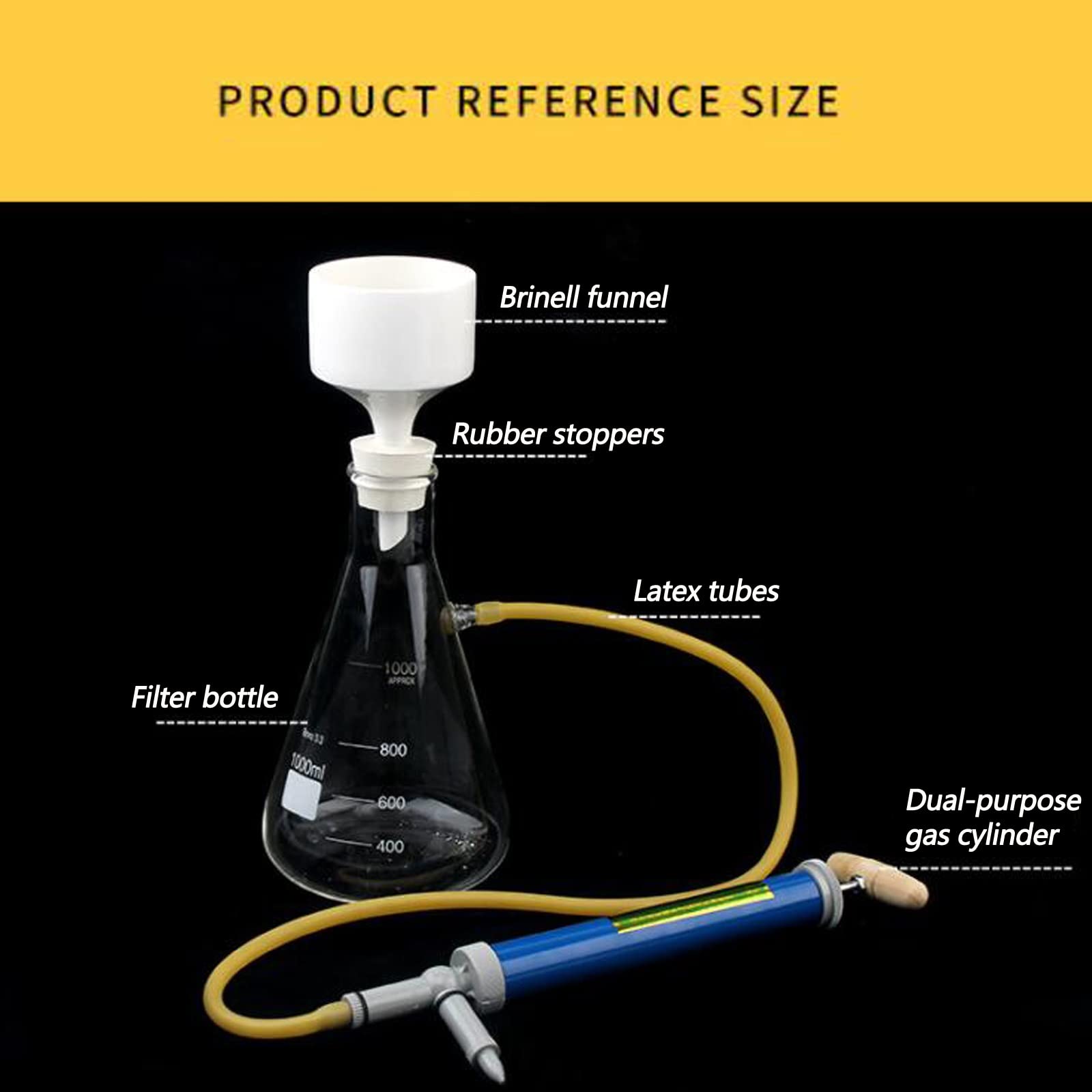 Apparato for funion FILLANCE KIT KIT, UTILIZZATO for ASPIRAZIONE ASPIRAZIONE ERLENMEYER FLAD SCHOOL LAB EDUCATICA(500ml)