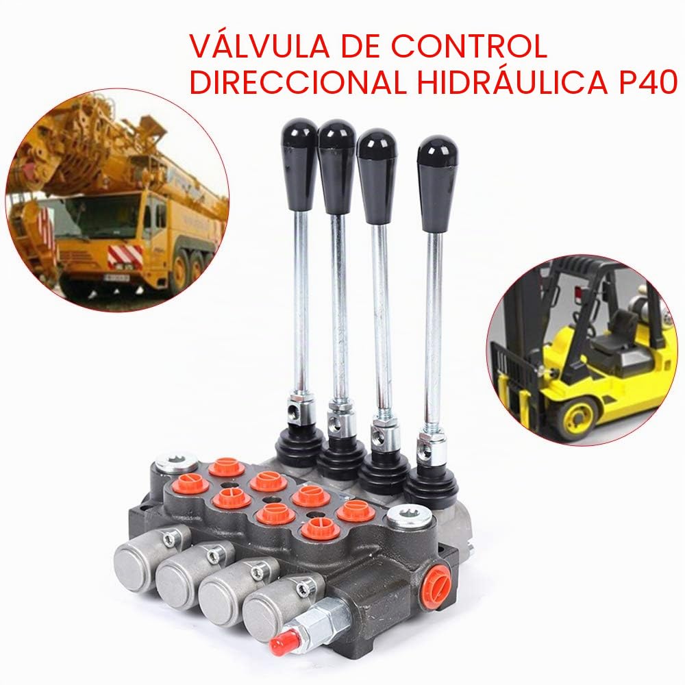 Válvula direccional hidráulica, válvula hidráulica de palanca manual, dispositivo de control 60L/min/13 gpm 3600 PSI -20 ~ 80 ℃ válvulas hidráulicas y controles para tractores, tanques de carga