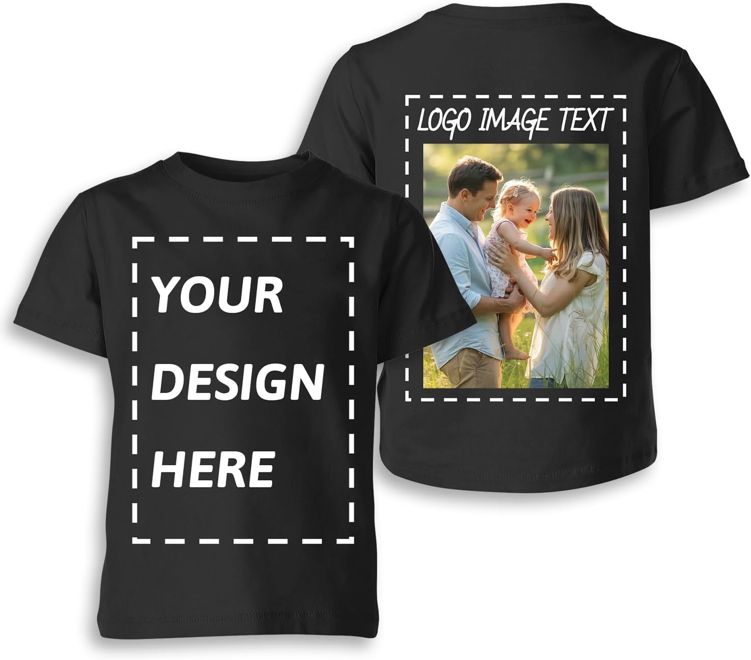 Custom T Shirts for Men Women Made in USA Personalized T-Shirts Design Your Photo/Text/Logo Customized Cotton Tee Front Back