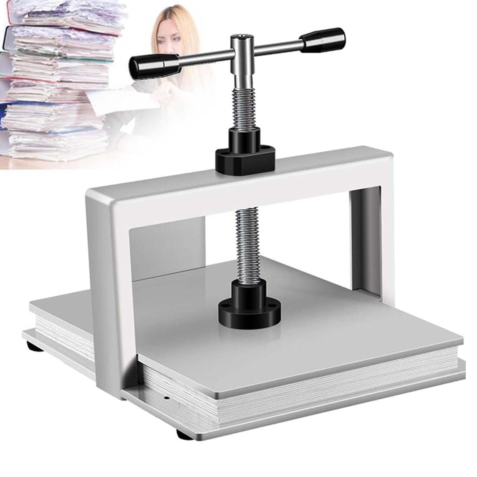 Raccoglitore manuale per carta piatta, macchina per rilegatura di libri, strumento per tagliare documenti e francobolli scolastici, soluzione efficiente per appiattire i documenti