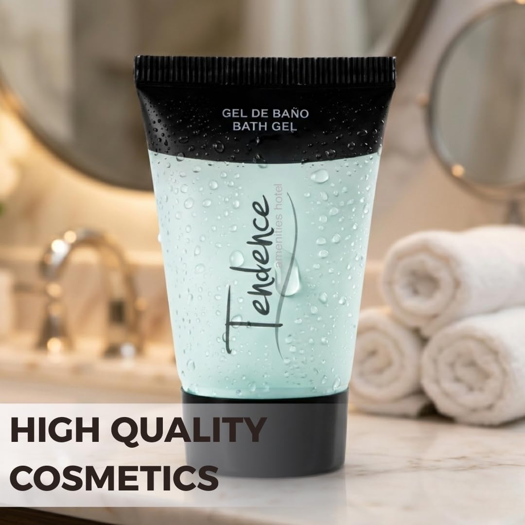400 unidades Tubo de Gel de Ducha Amenities Hotel – Cosmética Hotelera Ecológica para Hoteles, Spa, Casas Rurales y Alojamientos Turísticos | Producto para Habitaciones, Formato Viaje.