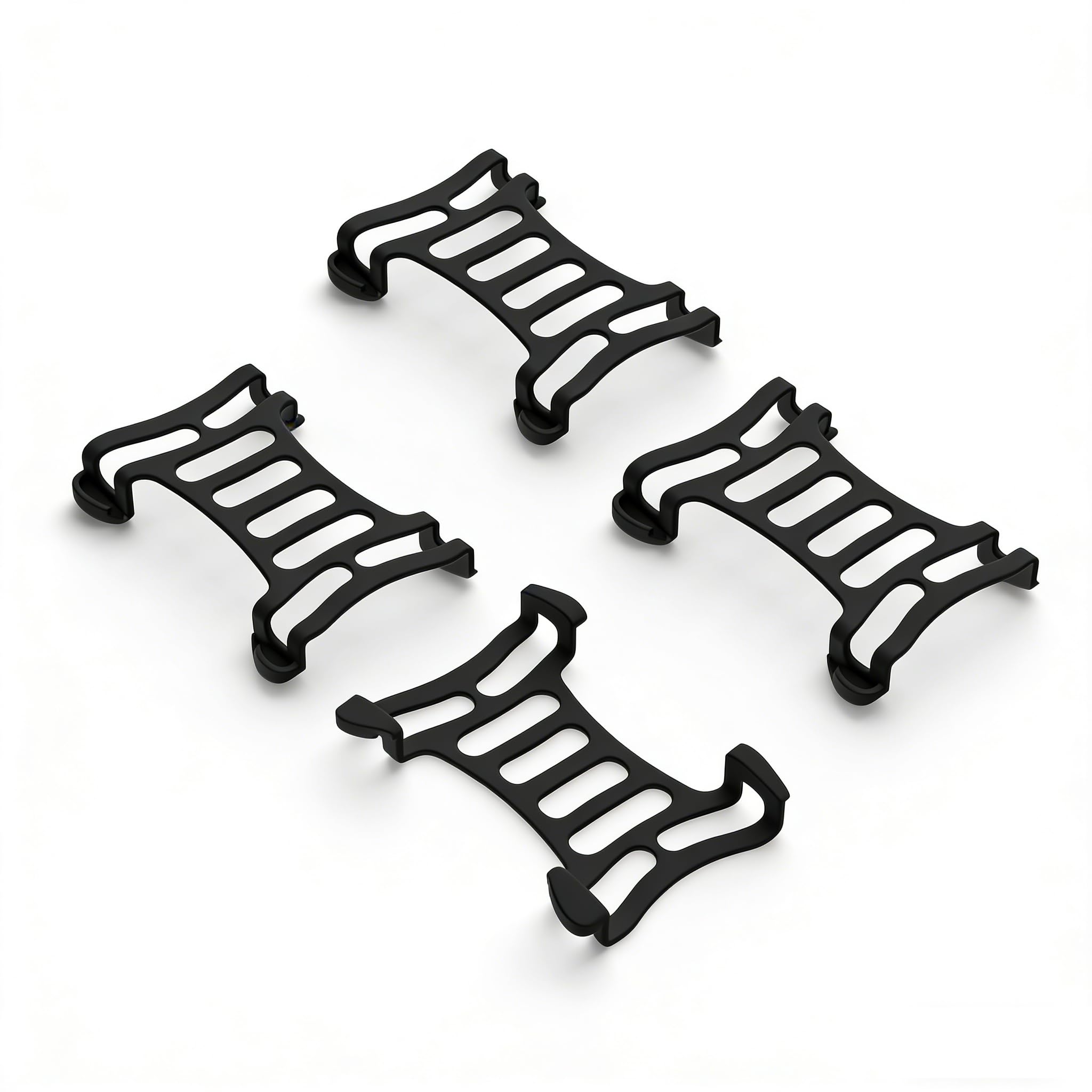 Gummiklammerhalterung für Haustier-Tracker Kompatibel mit Tracti Smart Dog 6 GPS Aktivitätstracking Hund Ersatz-Halsband-Gummiklammern – 4 STK (Schwarz)