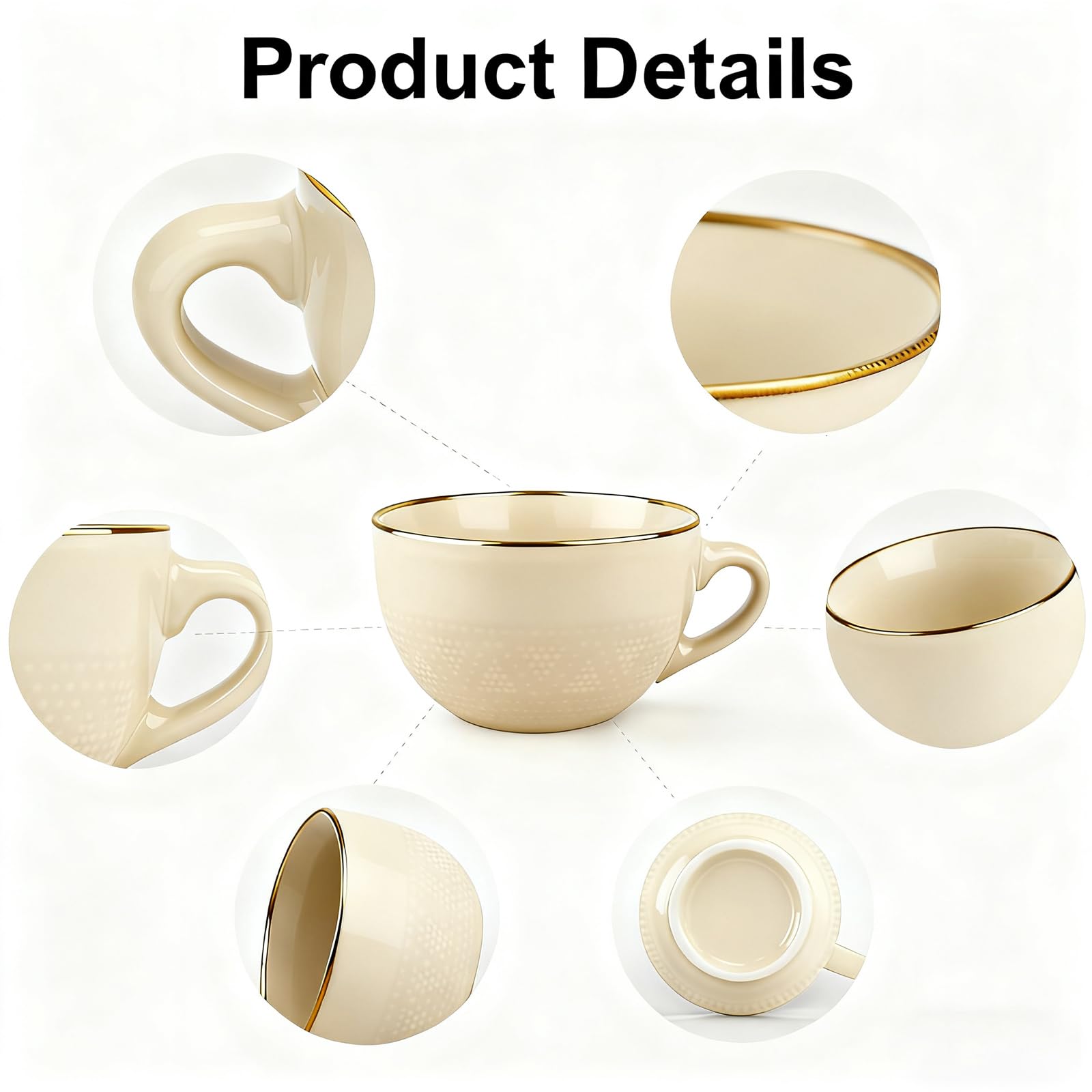 Amazon.com: Disoza Large Coffee Cup Ceramic Soup Mug with Handles