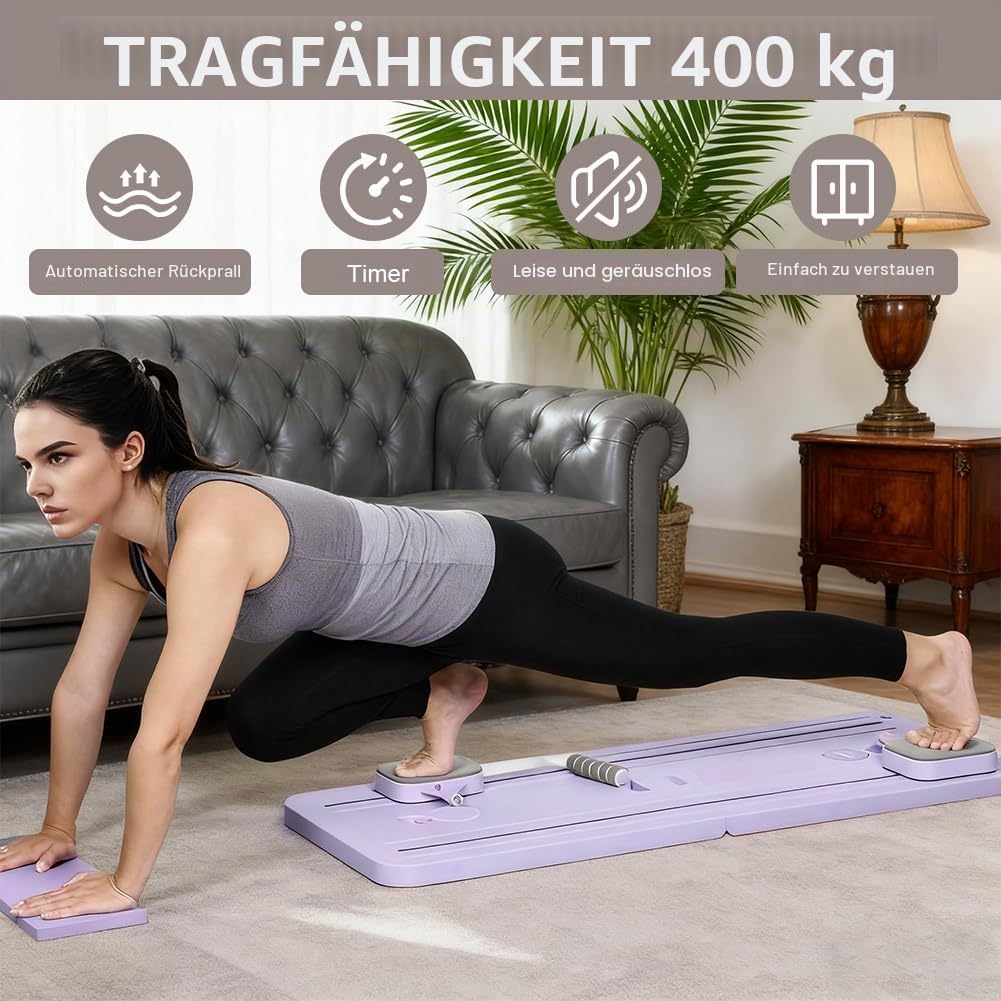 LOMUG Pilates Board, Pilates Reformer Maschine, Bauch Trainingsgerät Multifunktional, ideal für Anfänger und Profis