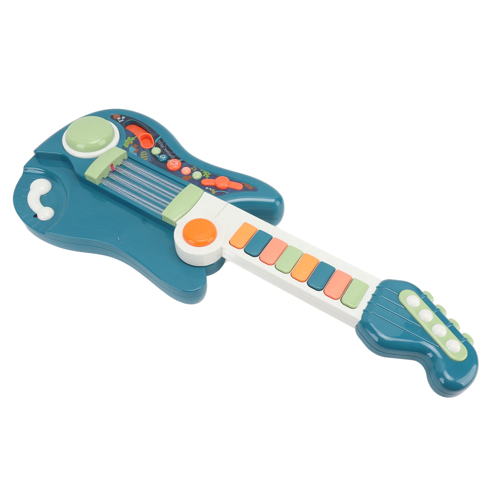 Alomejor Giocattolo per Chitarra Elettronica per Bambini, Giocattolo per Pieghevole con Motivo di Animali dei Cartoni Animati, Design Dai Colori Vivaci per L'illuminazione e la (BLUE)