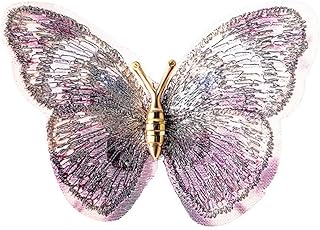 Vintage Embroidered Butterfly Brooch Dreamy Purple Temperament Corsage Clothing Accessories for Women Enamel Insects Animals Brooches Ancient Style Suit Dress Accessories Scarf Clothes Decoration - Buy now