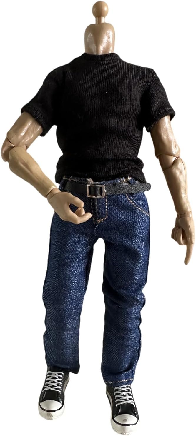 1/12 Action Figure Clothes,Straight Pants for 6" Male Action Figures,1:12 Scale Action Figure Jeans,only Pants (Straight Pants-Dark Blue)