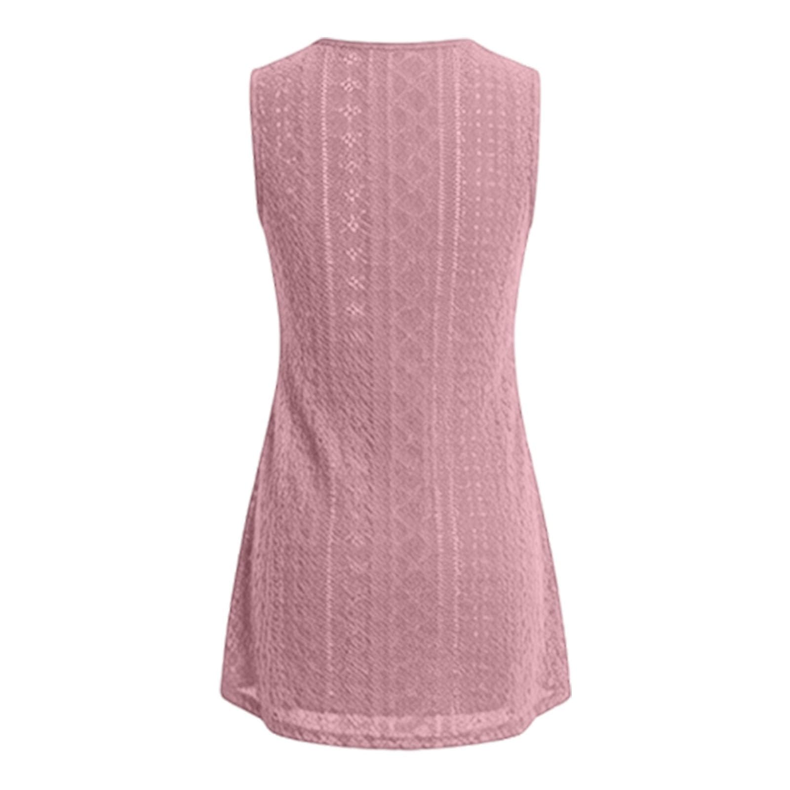 Camiseta de tirantes para mujer, holgada, cuello en V, sin mangas, estilo bohemio, sin mangas, para verano, con bordado de peplum, blusa de lino, blusa holgada, con botones