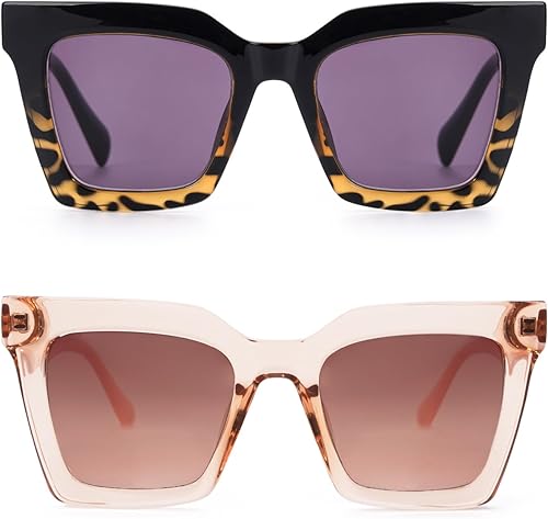 Miniatura 8 de HGIOOIGH Elegantes anteojos de lectura cuadrados de gran tamaño para mujer, bloqueo de luz azul, a la moda, lindos lectores de computadora, estilo