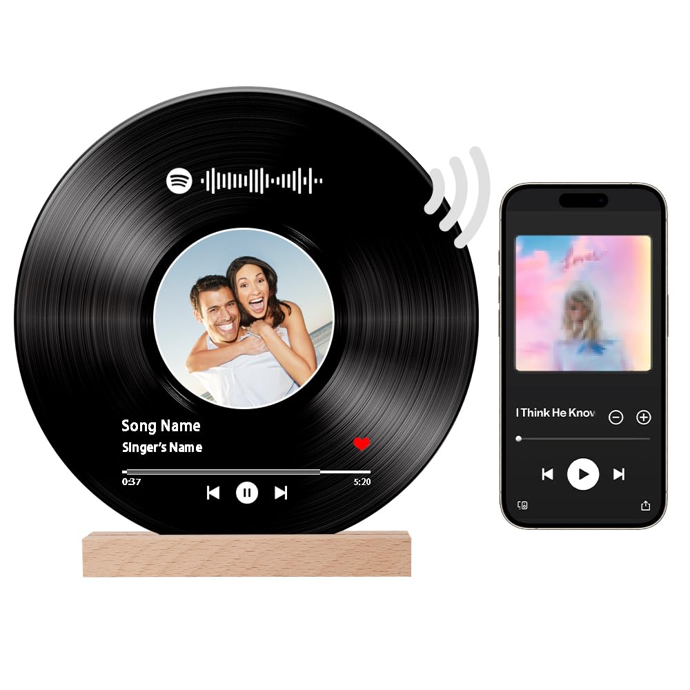 Custom Spotify Plaque With Picture - Personalized Song Night Light Gift