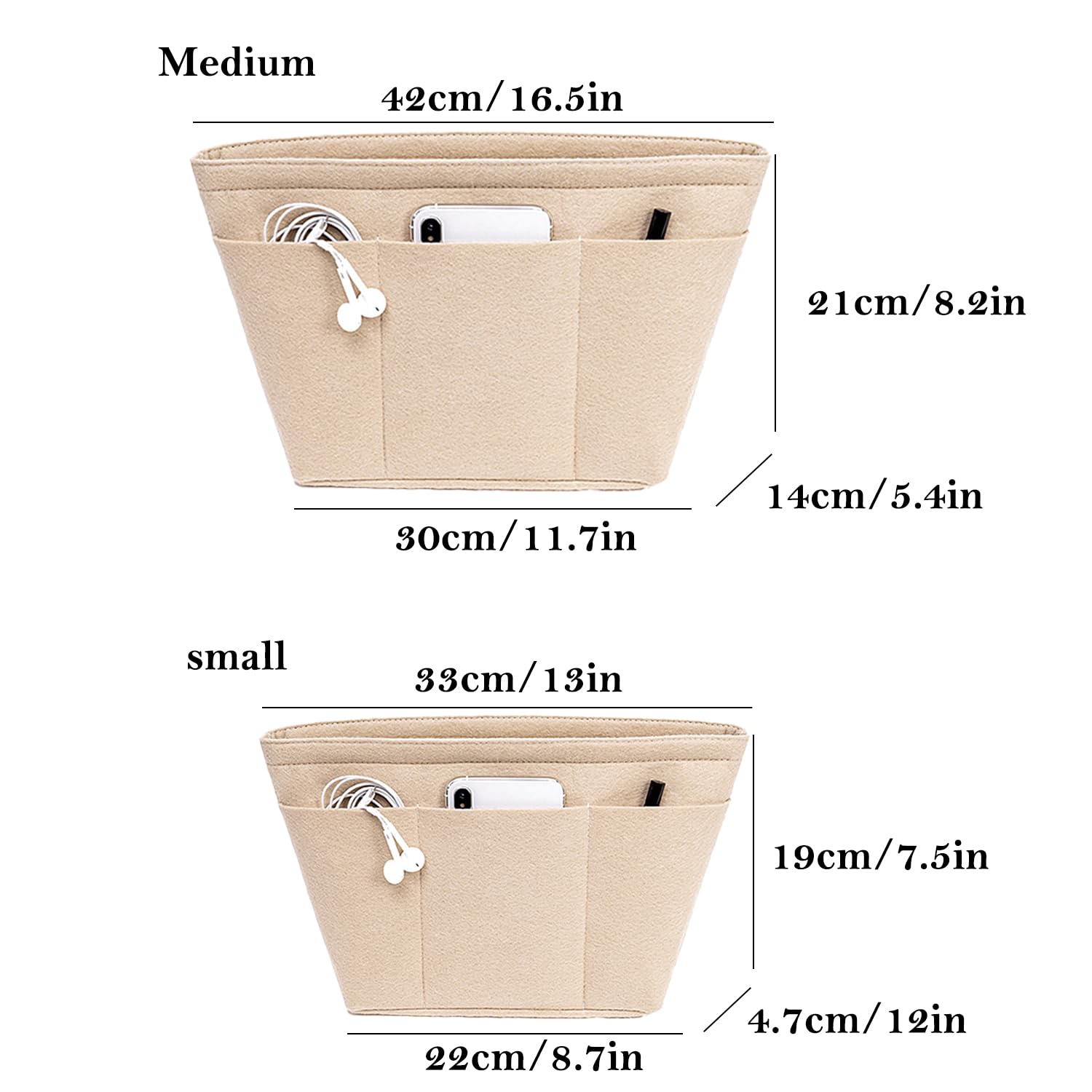 YONBEN Insert Organizer Bag - Trekkoord Canvas