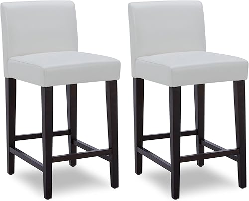 Miniatura 19 de CHITA - Juego de 2 taburetes de bar con altura de mostrador, 27" de altura del asiento, taburetes tapizados, tela en azul medianoche Tela