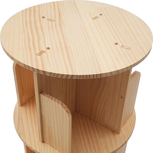 Miniatura 6 de TFCFL Estantería giratoria de 360 grados, estante de almacenamiento de pie de 3 niveles, estantes apilables giratorios de 3 niveles, estante de