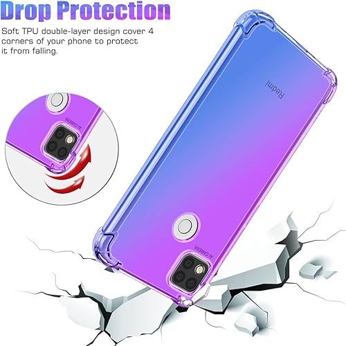 Miniatura 7 de Gufuwo Funda para Xiaomi Redmi 9CRedmi 10ARedmi 9 ActivPoco C3Poco C31 Cute Case Girls, Gradient Slim Anti Scratch Soft TPU Funda protectora a