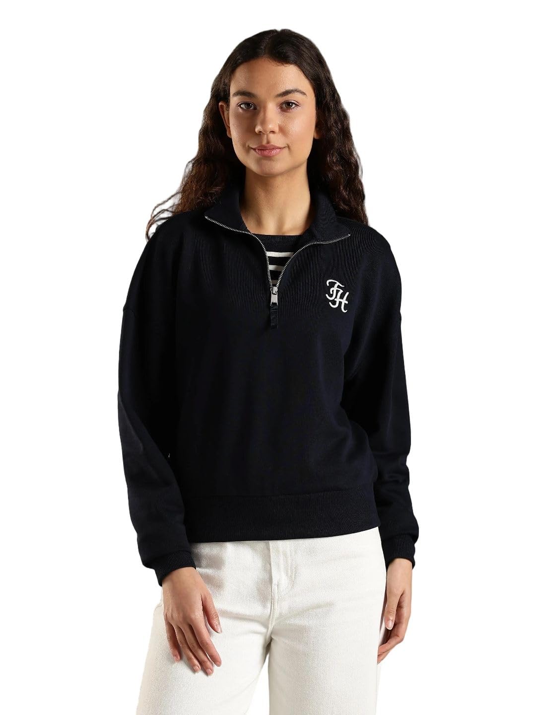 Regular fit Cotton Half-Zip Neck Sweatshirt-image-38