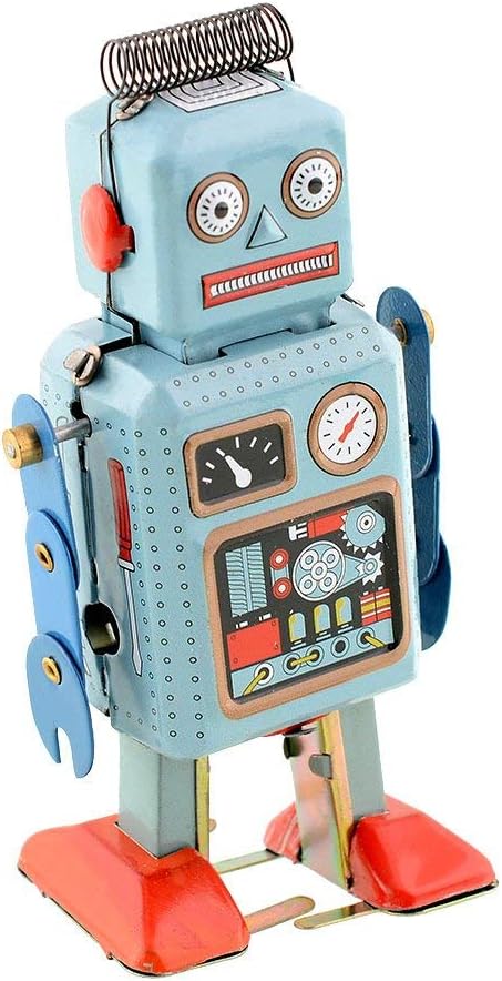 Wind Up Vintage Robot Retro Classic Clockwork Spring for Collection, Xmas, Gift, Party, Birthday, Festival, Surprise, Memories