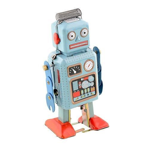 Wind Up Vintage Robot Retro Classic Clockwork Spring for Collection,