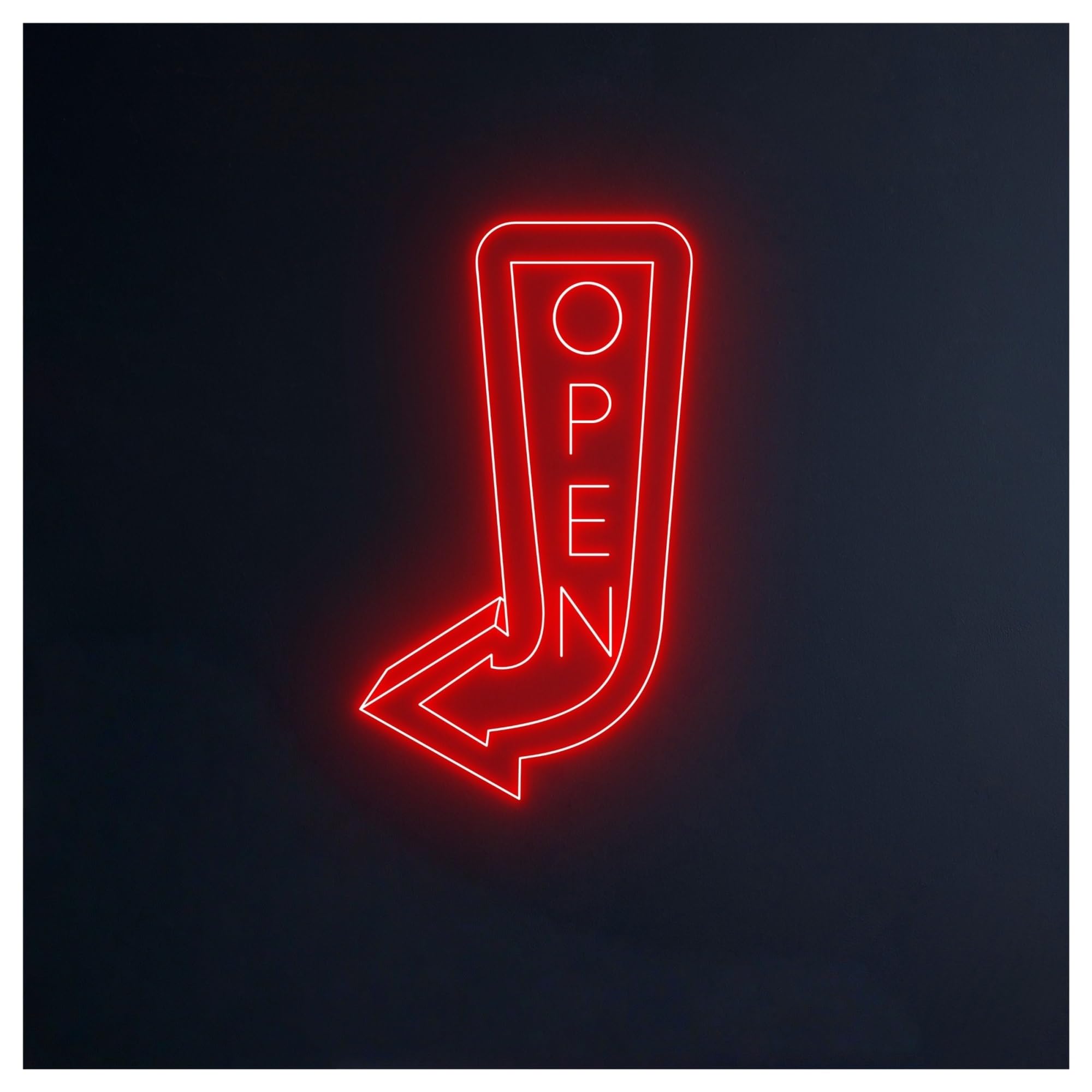 RONGCH Hanging Art Neon Signs Open Direction Arrow Left Neon Sign, Suitable for Shop Welcome Decor with Dimmable 50cm