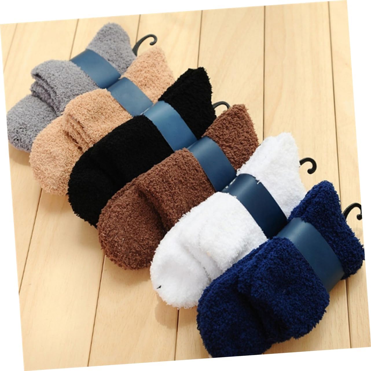 LIFKOME 3pairs Men's Fluffy Slipper Socks Cozy Warm Coral Fleece Sleeping Stockings Black Fuzzy Indoor Comfort for Winter Relaxation