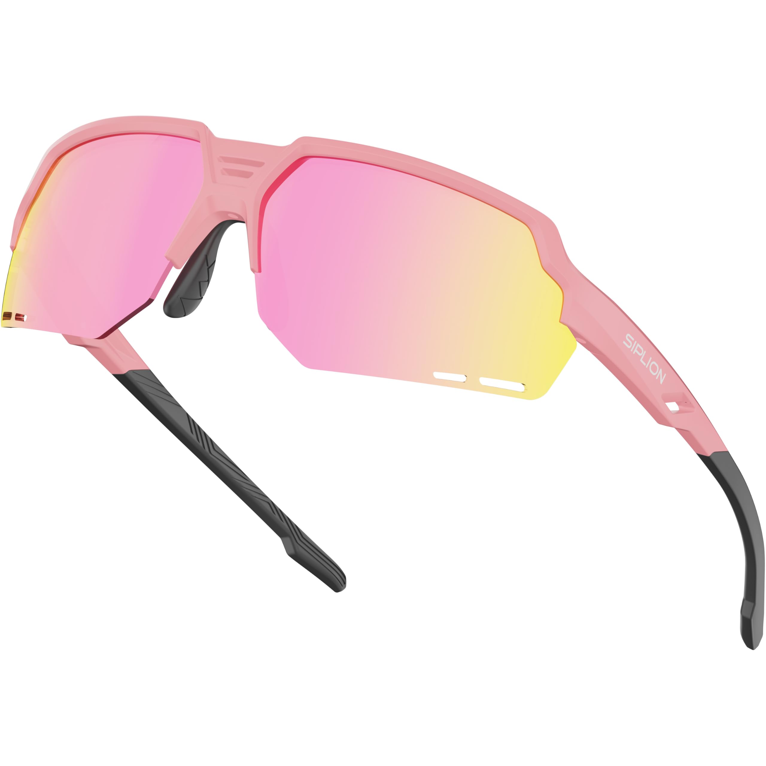 SIPLION Polarisiert Sonnenbrille Herren Sport: UV400 Schutz TR90 Rahmen Rutschfest Umschließend für Fahren Golf Angeln Laufen