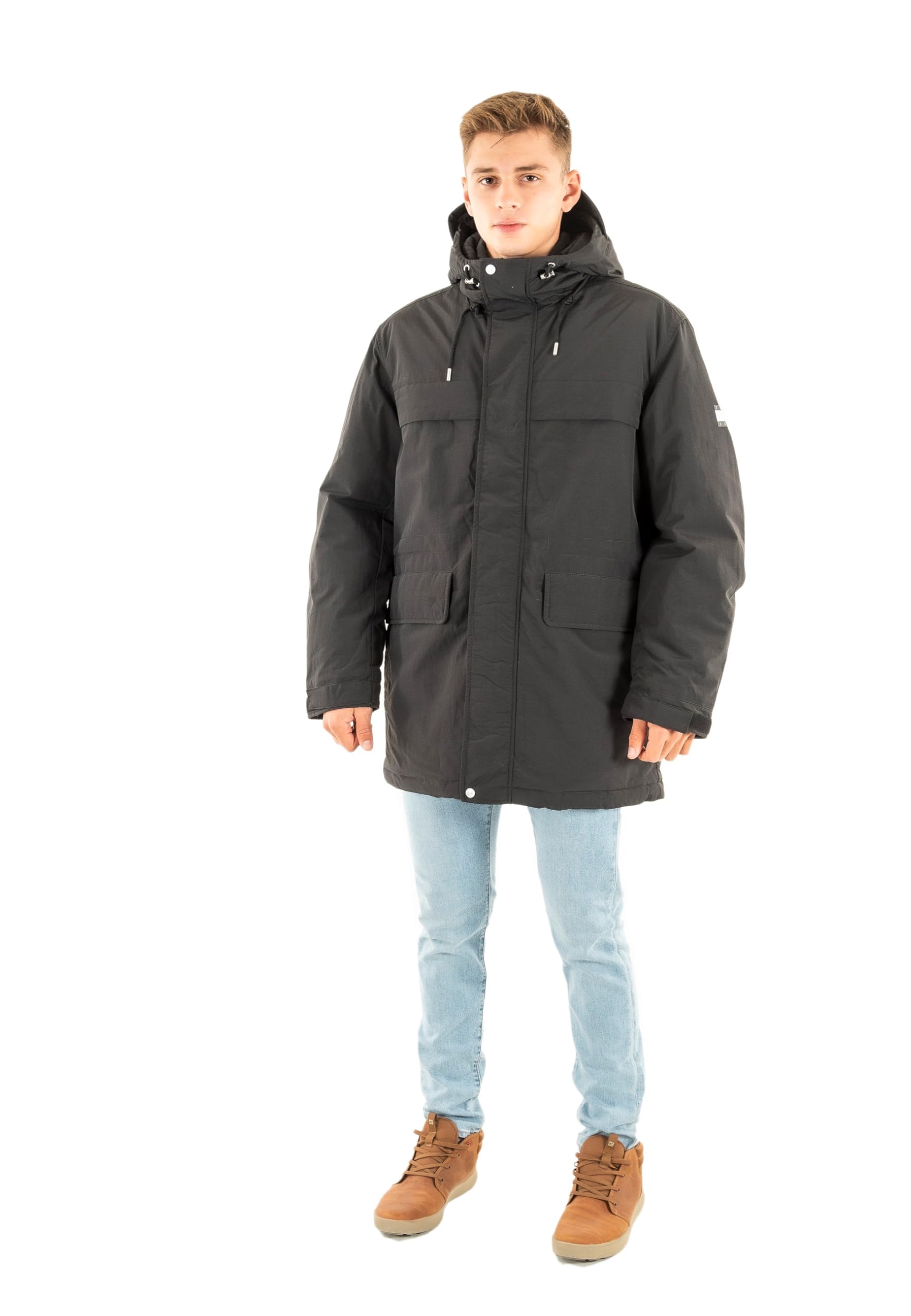 Tommy Jeans Men’s City Ready Parka with Hood, Black (Black), M