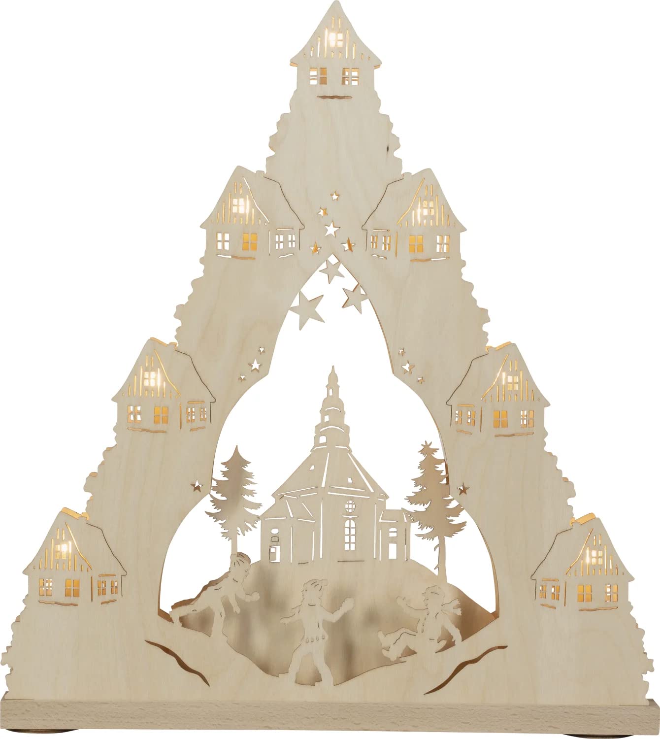 Pointe lumineuse LED weigla Église Seiffener en bois véritable