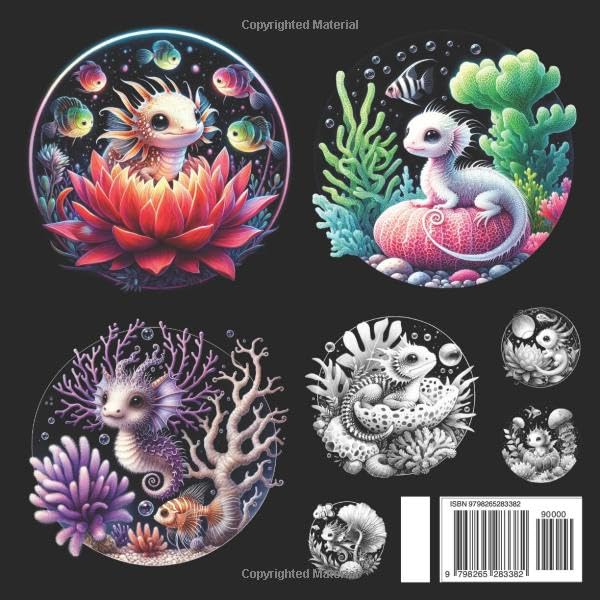 Magical Coral Dragon Coloring Book: Relaxing Black Background Coloring Pages Featuring Coral-Inspired Fantasy Dragons and Underwater Worlds (Magical Dragons: A Grayscale Coloring Series for Adults) image 3