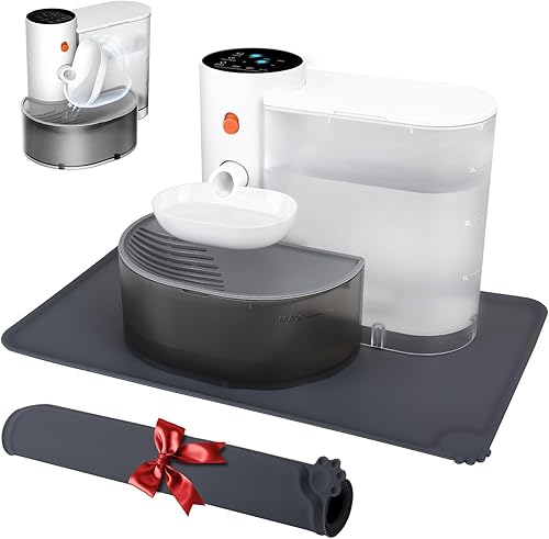 Fuente de agua inteligente para mascotas, fuente de agua para gatos sin filtro, fuente ultra silenciosa de 3 L102 onzas, diseño de separación