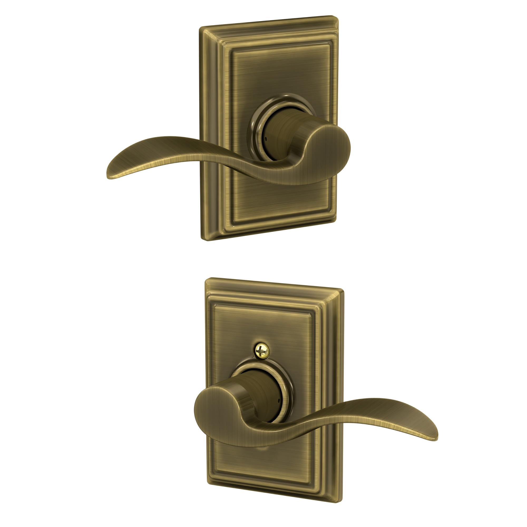 SCHLAGE F10ACC609ADD Addison Collection Accent Passage Lever, Antique Brass Antique Brass Passage Addison