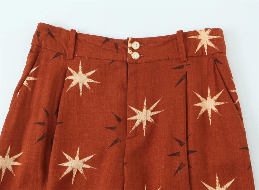 Women's Printed High-Waist Wide-Leg Pants