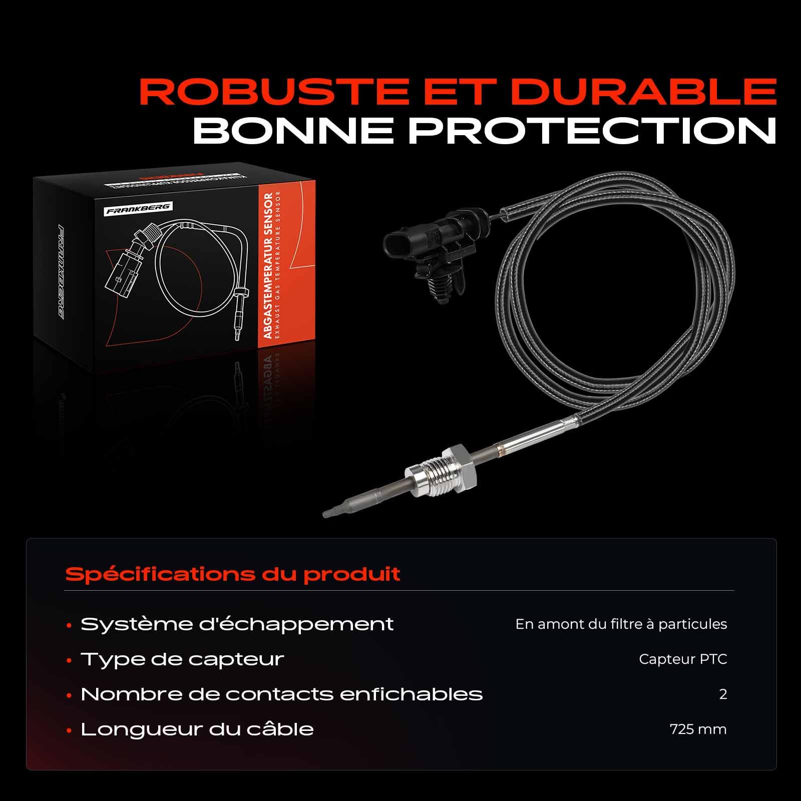 Frankberg Capteur de température des gaz d'échappement, | Compatible avec: Ghibli III M157, Quattroporte VI
