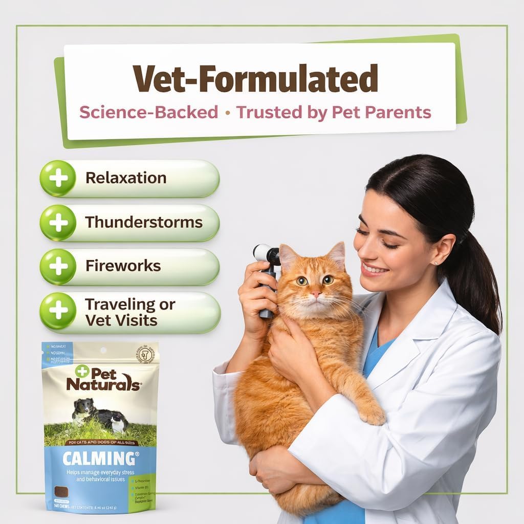 Pet Naturals of Vermont - Suplemento de Apoyo para Perros y Gatos, 160 masticables de tamaño mordedura