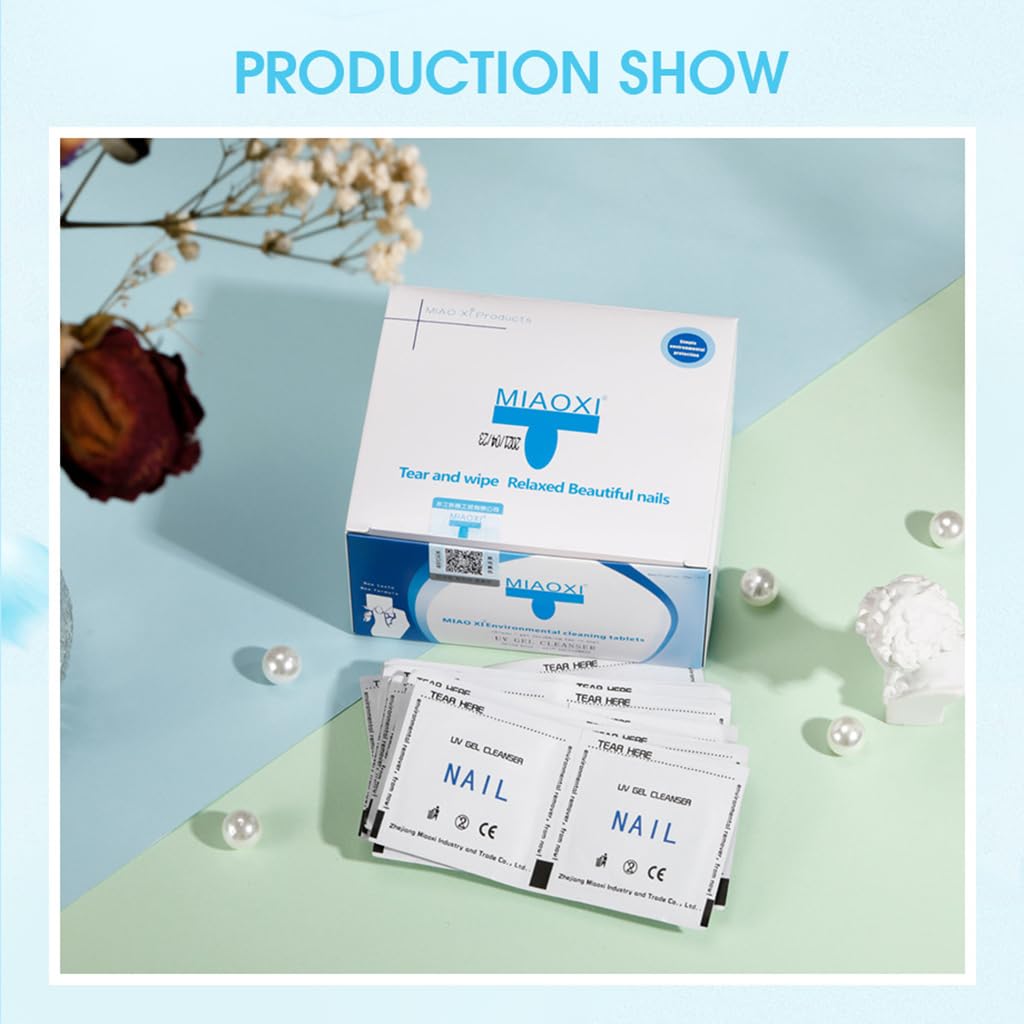 Ankexin 100Pcs Gel Cleanser Pads Nail Art Gel Polish Easy Cleaner Magic Nail Polish Gel Lacquer UV Gel Clear Nails Care Tools, 10.3*9*5.2cm